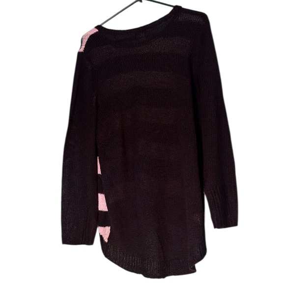 Striped Black and White Women's Sweater - Picture 3 of 5